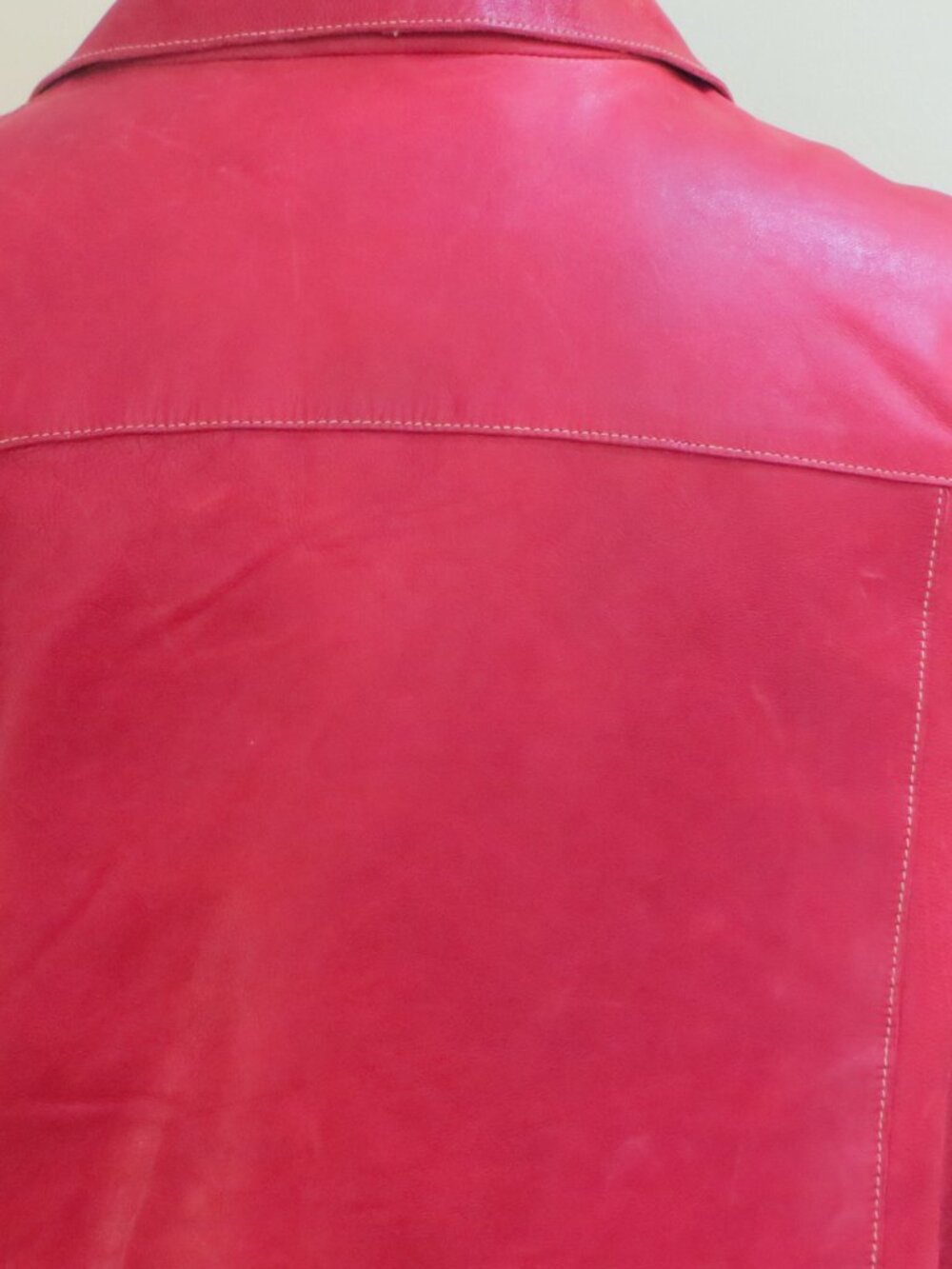 Vintage Mossimo Women's Red Leather XL Jacket - Picture 4 of 12